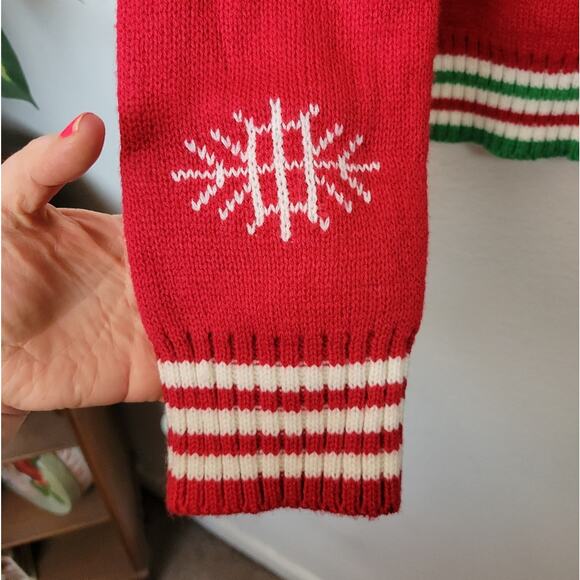 AMERICAN STITCH Red My Presence Is Your Present Ugly Christmas Sweater Sz L - Picture 6 of 11